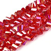 Electroplate Transparent Glass Beads Strands GLAA-N021-4mm-08-1