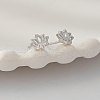 Vintage Style Lotus 925 Sterling Silver Stud Earrings OR1153-3