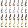 SUNNYCLUE 80Pcs 4 Colors Tibetan Style Alloy Treble Clef Pendants FIND-SC0006-82-1