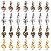 SUNNYCLUE 80Pcs 4 Colors Tibetan Style Alloy Treble Clef Pendants FIND-SC0006-82-1