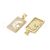 Brass Micro Pave Cubic Zirconia Pendants KK-U070-15G-2