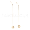 Crystal Rhinestone Half Round Dangle Stud Earrings EJEW-A067-15G-4