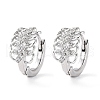 Leaf Clear Cubic Zirconia Small Hoop Earrings for Women EJEW-C002-05P-RS-1