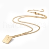 Titanium Steel Initial Letter Rectangle Pendant Necklace for Men Women NJEW-E090-01G-09-2