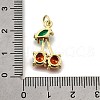 Brass Glass Pendants KK-Z104-05G-3