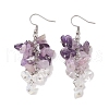 Natural Amethyst Earrings EJEW-TA00462-04-1