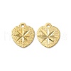 Textured Brass Charms KK-O143-07G-2