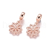 Brass Micro Pave Cubic Zirconia European Dangle Charms ZIRC-E163-01RG-2