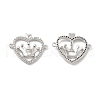 Brass Micro Pave Clear Cubic Zirconia Connector Charms KK-E068-VB044-1