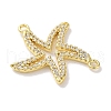 Rack Plating Brass Micro Pave Clear Cubic Zirconia Connector Charms KK-Z039-37G-2