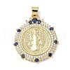 Brass Micro Pave Cubic Zirconia Pendants KK-Q068-33A-G-1