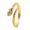 Brass Micro Pave Cubic Zirconia Cuff Rings RJEW-F116-17G-2