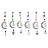 6Pcs 6 Style Moon Perfume Bottle Urn Ashes Tibetan Style Alloy Pendant Decorations HJEW-AB00227-1