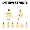 Unicraftale 24Pcs 6 Styles 304 Stainless Steel Charms STAS-UN0048-91-3