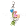 Mother's Day Bouquet Glass Seed Beaded Pendant Decoration HJEW-JM02561-02-1