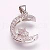 Brass Micro Pave Cubic Zirconia Pendants ZIRC-E119-41P-1
