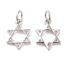 Brass Micro Pave Clear Cubic Zirconia Charms KK-G418-01P-2