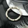 Natural Dyed Lava Rock Flat Round Beaded Stretch Bracelets for Men BJEW-JB09714-01-2