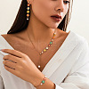 Brass & Alloy Enamel & Plastic Pearl Pendant Necklace & Stud Dangle Earring & Chain Bracelet FS-WGFF44D-03-2