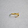 Brass Micro Pave Clear Cubic Zirconia Cuff Rings for Women WG54647-12-1