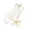 Hollow Flower 304 Stainless Steel Pendant Necklaces NJEW-M096-25G-2