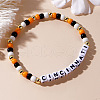 Bohemian Style Word Cincinnati Acrylic & Glass Seed Beads Stretch Bracelets LV5217-3