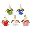 Glass Seed Beaded Angel Pendants PALLOY-MZ00713-1