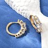 Brass Clear Cubic Zirconia Hoop Earrings EJEW-Q016-14G-5