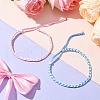 2Pcs 2 Colors Nylon Cord Braided Wave Cord Bracelets BJEW-JB10743-2