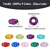 Mega Pet 180Pcs 9 Colors Transparent Resin European Beads RPDL-MP0001-02-3