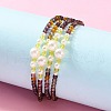 Plastic Imitation Pearl & Glass Round Beaded Long Necklaces for Women NJEW-A045-06-4