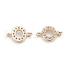 Brass Micro Pave Cubic Zirconia Letter Links ZIRC-I042-16G-O-2