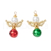 2pcs 2 Colors Brass Bell Pendants PALLOY-MZ00716-1