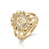 Virgin Mary Theme Clear Cubic Zirconia Finger Rings RJEW-G337-02G-07-4