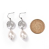 Natural Teardrop Shell Pearl Beads Dangle Earrings EJEW-JE02792-3