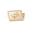 Brass Pave Natural White Shell Pendants KK-S522-09G-H-3