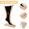 Foot Shaped Bamboo & Velvet Anklet Display Stands ODIS-WH0030-140A-4