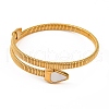 Ion Plating(IP) 304 Stainless Steel Cuff Bangles for Women BJEW-D048-09G-2