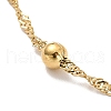 Ion Plating(IP) 304 Stainless Steel Singapore Chain Necklace with Beads for Men Women NJEW-P263-01G-3