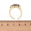 Star Natural Gemstone Cubic Zirconia Cuff Rings RJEW-M076-02G-4