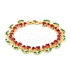 Cherry Brass Micro Pave Cubic Zirconia Chain Bracelets BJEW-L703-01A-G-4