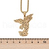 304 Stainless Steel Archangel Saint Michael Pendant Necklaces NJEW-K283-10G-3