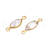 Brass Clear Cubic Zirconia Connector Charms KK-T070-08C-2
