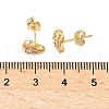 Brass Micro Pave Clear Cubic Zirconia Stud Earrings EJEW-D323-06G-5
