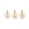 3Pcs 3 Styles Natural Freshwater Shell Geometric Charms PALLOY-JF03514-04-1