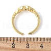 Brass Micro Pave Cubic Zirconia Cuff Finger Rings RJEW-C120-25G-02-5