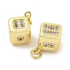 Brass Micro Pave Clear Cubic Zirconia Pendants KK-Q814-25G-2