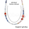 Faceted Round Natural Aquamarine & Natural Carnelian Beaded Necklaces for Women NB0478-4
