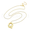 Brass & Plastic Pearl Letter Pendant Box Chain Necklaces for Women NJEW-U017-01G-17-3