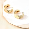 Brass Micro Pave Clear Cubic Zirconia Cuff Earrings EJEW-F370-13G-1